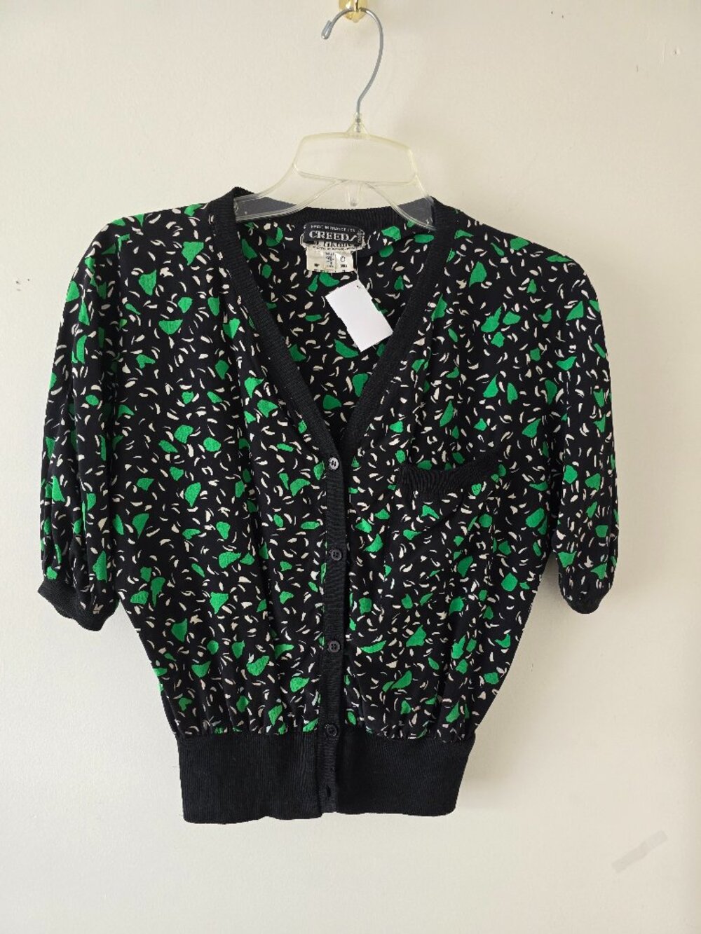 Green and Black Blouse for Creeds Size Small
